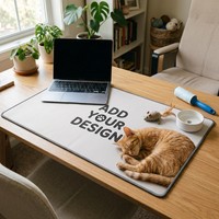 Alas Meja Cetak Definisi Tinggi Karet Alami Tepi Jahitan Ukuran XXL Permukaan Kain Luas Ekstra Besar Alas Mouse Kantor Bermotif