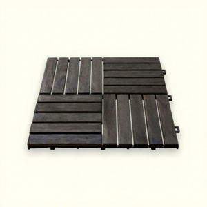 SMARTWOOD DIY Interlocking <b>Deck</b> Tiles | Weather-Resistant WPC & Oiled Acacia Joint Flooring for Balcony - Product Image 1