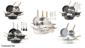 Casseroles et poêles de randonnée antiadhésives en aluminium moulé sous pression Batterie de cuisine <span class=keywords><strong>Greblon</strong></span> antiadhésive - Product Image 3