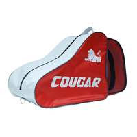 Sac à roulettes pour patins à roulettes Cougar Factory, une épaule, en nylon 420D, rouge, portable, grand, pour patins, chaussures, sports, protections de sécurité pour les coudes et les genoux