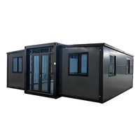 Maisons miniatures préfabriquées pliables et extensibles, conteneurs, maisons minuscules, 2 chambres