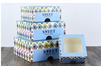 Emballages carrés pour donuts de 4 et 6 pouces avec logo personnalisé, en papier d'art, avec fenêtre transparente, gaufrage, pelliculage brillant, matériaux recyclés, vente en gros