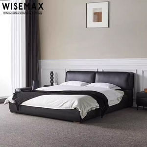 WISEMAX MUEBLES Diseño minimalista marco de la cama del hogar madera de pino maciza microfibra de cuero king size queen size marco de la cama para el dormitorio - Product Image 2