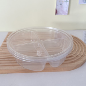 กล่องพลาสติกใส่อาหารแบบใช้แล้วทิ้ง 4 ช่อง ทำจากพลาสติก PET เกรดสำหรับอาหาร / กล่องใส่แซนวิช - Product Image 3