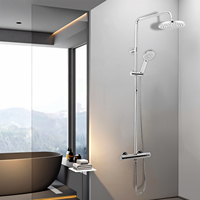 TOPWAY Ensemble de douche thermostatique économique Finition chromée Robinet Mélangeur de douche Pommeau de douche