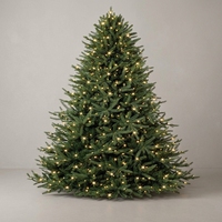 Sapin de Noël artificiel en plastique recyclable écologique avec lumières LED pré-éclairées, sûr pour la famille, pour une utilisation domestique pendant les fêtes
