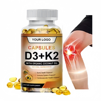 Complément OEM de Vitamine D3 et K2 Personnalisé Végétalien pour des Os Sains et Forts – Capsules Molles de Calcium, Magnésium, Vitamine D3 et K2