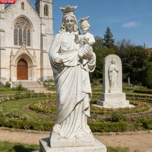 Statua in Marmo a Grandezza Naturale della Vergine Maria con Bambino YOUFINE <span class=keywords><strong>per</strong></span> <span class=keywords><strong>Cappelle</strong></span> e Cimiteri - Product Image 5