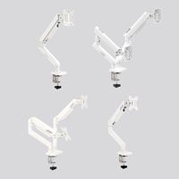 Support de bras double pour écran de 13 à 34 pouces réglable Support de moniteur d'ordinateur blanc