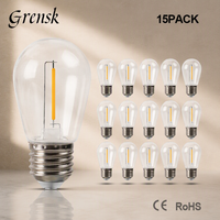 Ampoule LED S14 PC à filament Edison 2700K Lumière Chaude Culot E27 Étanche Économe en Énergie pour Décoration de Lieux et Festivals Noël