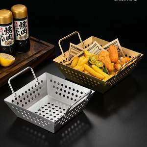 Parrilla antiadherente de acero al carbono resistente de estilo coreano para barbacoa, parrillas para <span class=keywords><strong>Wok</strong></span>, carne vegetal, Pescado, parrilla de <span class=keywords><strong>verduras</strong></span>, cesta para freír - Product Image 2