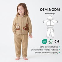 Ensemble de vêtements pour enfants en coton biologique, logo personnalisé brodé, combinaison pour bébé, fabricant de vêtements pour enfants