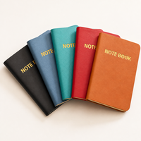 Carnet de notes A7 avec 196 pages lignées, couverture en cuir PU et marque-pages en ruban pour les notes de voyage