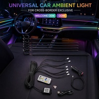 Personnalisable Universel Symphonie Voiture Lumières D'ambiance LED Décoration Intérieure Arc-En-Ciel RGB Streamer APP Contrôle Atmosphère Lampe