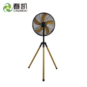 Fabriek Directe Verkoop Brede Oscillatie Luchtkoeling Elektrische 16 Inch Retro Metalen Houten Tripod Ventilator