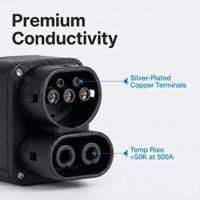 Adaptador CCS1+J1772 a CCS2 Combo, Carga Rápida para Vehículos Eléctricos de EE. UU. a UE, CC 1000V 400A, CA 32A, -30 ° De la C a +50 ° C, para adaptador de vehículo eléctrico