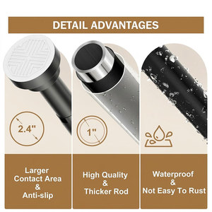YIJIALE Leader du secteur, Tige télescopique de tension en acier au carbone de 1 pouce, certifiée usine, de 19,7 à 31,5 pouces, pour douche et salle de bain - Product Image 4