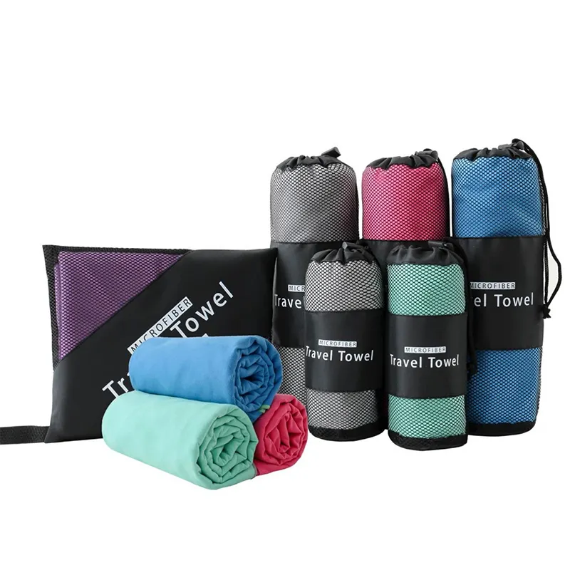 Kişiselleştirilmiş baskı süper emici hızlı kuru mikrofiber spor havlu spor havlu yüzme plaj Yoga seyahat için Logo ile özel