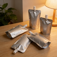 Pochettes souples épaisses en aluminium opaque avec bec verseur, imprimées sur mesure, pour emballage de liquides (café, jus)