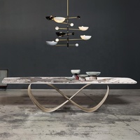 Table à manger rectangulaire de luxe avec 6 chaises, plateau de 1600 mm, pieds en acier inoxydable doré