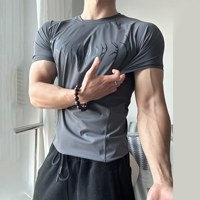T-shirts de compression géométriques pour hommes, hauts de sport sans coutures, tissu nylon de haute qualité, chemises de sport, vêtements de sport personnalisés avec logo