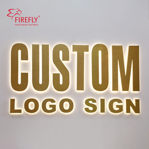 Tùy chỉnh chải vàng LED Backlit chữ 3D logo thép không gỉ dấu hiệu cá nhân kinh doanh tiếp nhận tường Logo tên công ty - Product Image 2