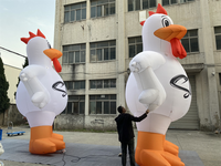 Noël géant coq gonflables sauter animaux mignon poulet pour vacances décor fête ferme décorations