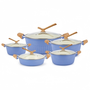 Marmites à soupe 10 pièces en <span class=keywords><strong>aluminium</strong></span> moulé sous pression, ustensiles de cuisine antiadhésifs, marmite et casserole peu profonde avec logo personnalisé - Product Image 4