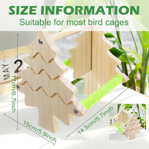 OEM ODM Cage à miroir en bois naturel pour oiseaux Jouets à miroir double face Perchoir Accessoires de cage à oiseaux anti-mastication pour perroquets en bois - Product Image 6