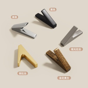 Ganchos de pared de aleación de zinc estilo nórdico, forma rectangular, duraderos, para colgar abrigos y gorras, para dormitorio, entrada, armario. - Product Image 5