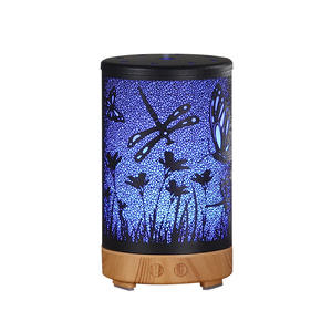 Difusor de Aromas con Control Remoto y Diseño de Mariposa y Libélula, Humidificador de 100 ml con Luz LED y Efecto de Llama - Product Image 1