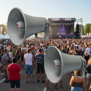 Haut-parleur UHC 150 Bull Horn 200W 8 Ohm en métal pour montage mural, système audio extérieur/intérieur, modèle D0100X3A9UJ (paire) - Product Image 2