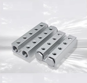1/8 "1/4" 1/2 "BSP Женский 2 3 4 5 6 направлений 4-8 портов цельный алюминиевый коллекторный блок сплиттер Пневматический фитинг воздушный компрессор - Product Image 5