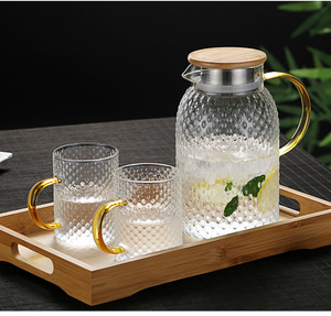 Bouteille d'eau froide en verre grande capacité pour usage domestique, ensemble de tasses chauffantes pour eau froide en gros - Product Image 6