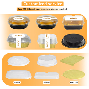 Envases de Alimentos Ecológicos de 750 ml, Envase Rectangular Dorado de Papel de Aluminio con Tapa de Plástico - Product Image 6