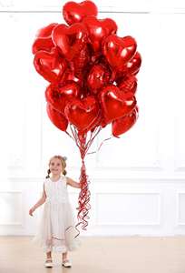 30 Uds globo en forma de corazón rojo 18 pulgadas globos Mylar de <span class=keywords><strong>amor</strong></span> para el día de San Valentín boda aniversario suministros - Product Image 4