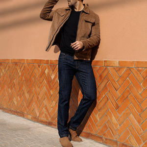 2025 Otoño Invierno Vintage chaqueta de pana para hombres Europeo Americano High Street Cross-Border Trendy Stand-Down Collar Front 6XL - Product Image 4