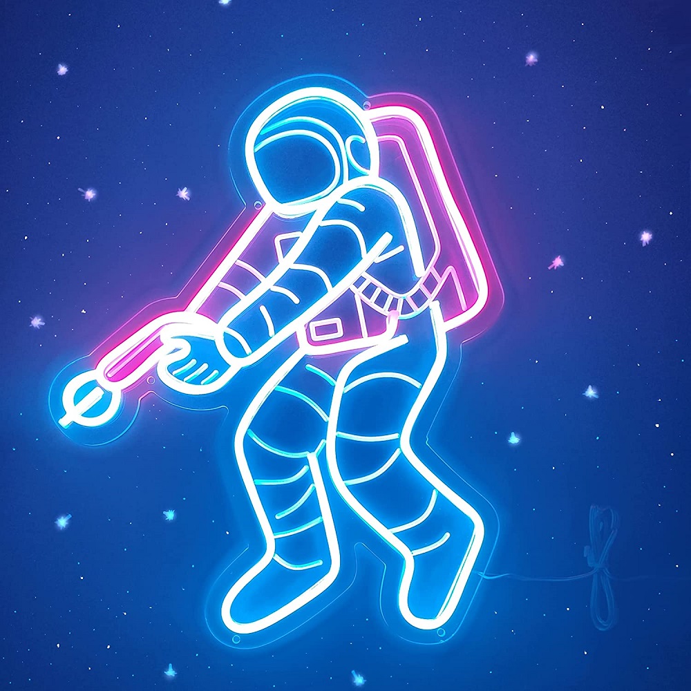 Brightness Adjustable Wall Decor 3D Art Astronaut Neon Light Spaceman LED Neon Signs for for Man Cave, Kids Room