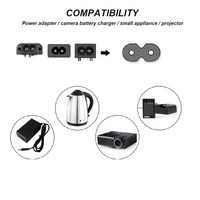 Adaptateur de prise mâle IEC320 C8 à 2 broches, connecteur de prise d'alimentation AC 250V 2.5A, montage à vis