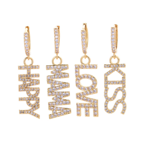 Boucles d'oreilles pendantes de luxe HAPPY LOVE <span class=keywords><strong>MAMA</strong></span> pour femmes, style européen et américain, serties de diamants, design long et exagéré, vente chaude - Product Image 3