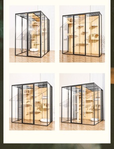 <span class=keywords><strong>Cage</strong></span> pour animaux de compagnie portable multi-niveaux en aluminium, design moderne, avec un espace extra large et confortable pour les petits animaux, utilisation en intérieur - Product Image 4