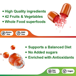 Sức khỏe thảo dược bổ sung màu xanh lá cây Superfood pha trộn trái cây và rau tự nhiên chay viên nang - Product Image 5