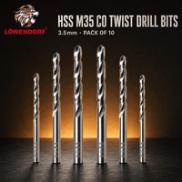 Forets hélicoïdaux de 7,5 mm M35 Cobalt HSS, lot de 10, entièrement affûtés, à queue droite, pour le travail des métaux