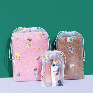 Translúcido Draw String <span class=keywords><strong>Packaging</strong></span> Bolsa de almacenamiento <span class=keywords><strong>Cool</strong></span> Frosted Bolsa con cordón Bolsas con cordón personalizadas con logotipo - Product Image 4