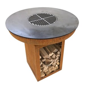 Brasero et barbecue au charbon de bois en acier corten résistant à la corrosion pour jardin extérieur - Product Image 2