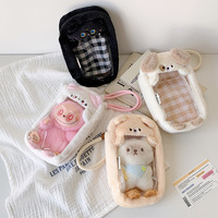 Sac de rangement en peluche personnalisé motif chiot de dessin animé mignon, pochette de rangement en coton de 10 cm, sac suspendu anti-poussière pour poupée, sac Ita pour badges