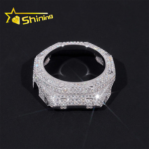 Gioielli Hip Hop in Argento Sterling 925 Completamente Tempestati di Diamanti Moissanite VVS, Cassa GA2100, Lunetta per Orologio con Moissanite, Accessori per Orologi - Product Image 3