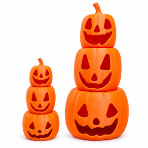 Novedad transfronteriza: Adorno apilable de calabaza con luz para Halloween, decoración del hogar - Product Image 4