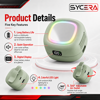 Ventilateur à clipser, batterie rechargeable 6 heures, ventilateur USB silencieux, affichage LED intelligent, 360° °   Courant d'air rotatif pour le bureau et les voyages