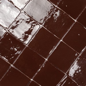 Mosaico de Azulejos Vitri Chocolate 10x10, Acabado Brillante Marrón Oscuro, Azulejo para Pared y Piso de Baño - Product Image 5